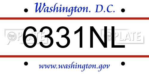 6331NL District Of Columbia License Plate