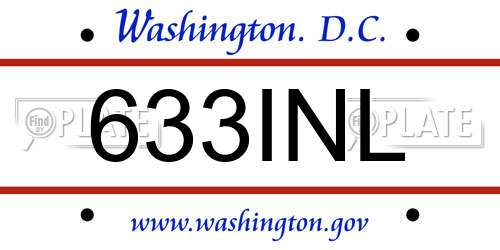 633INL District Of Columbia License Plate