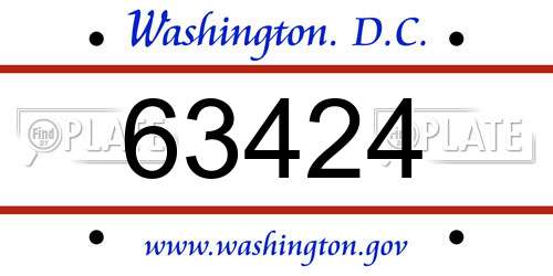 63424 District Of Columbia License Plate
