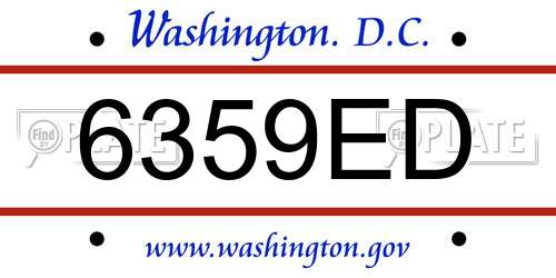 6359ED District Of Columbia License Plate