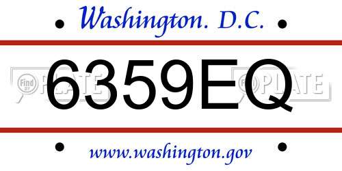 6359EQ District Of Columbia License Plate