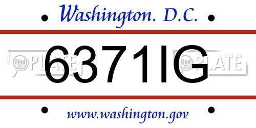 6371IG District Of Columbia License Plate