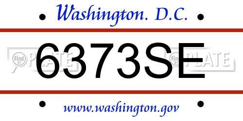 6373SE District Of Columbia License Plate