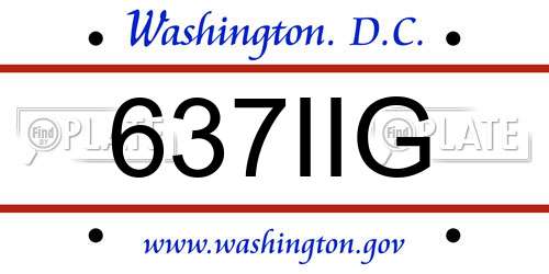 637IIG District Of Columbia License Plate