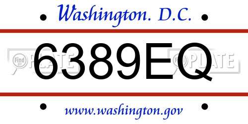 6389EQ District Of Columbia License Plate