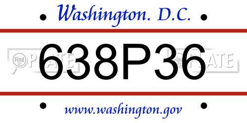 638P36 District Of Columbia License Plate