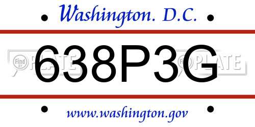 638P3G District Of Columbia License Plate