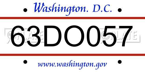 63DO057 District Of Columbia License Plate