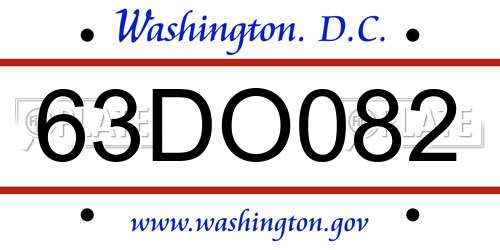 63DO082 District Of Columbia License Plate