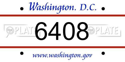 6408 District Of Columbia License Plate