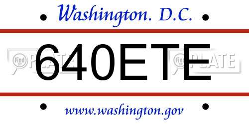 640ETE District Of Columbia License Plate