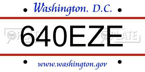 640EZE District Of Columbia License Plate