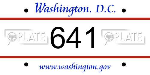 641 District Of Columbia License Plate
