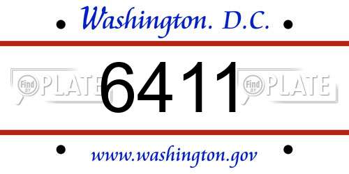 6411 District Of Columbia License Plate