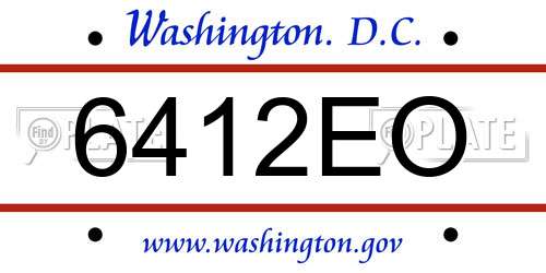 6412EO District Of Columbia License Plate