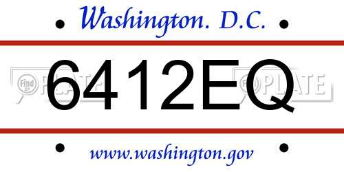 6412EQ District Of Columbia License Plate