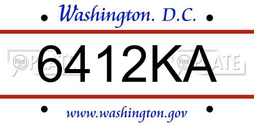 6412KA District Of Columbia License Plate