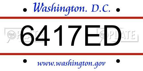 6417ED District Of Columbia License Plate