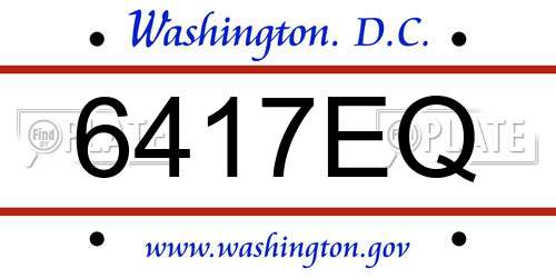 6417EQ District Of Columbia License Plate