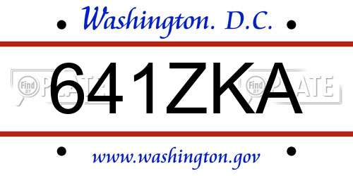 641ZKA District Of Columbia License Plate