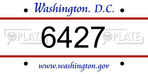 6427 District Of Columbia License Plate