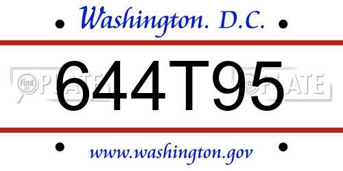 644T95 District Of Columbia License Plate