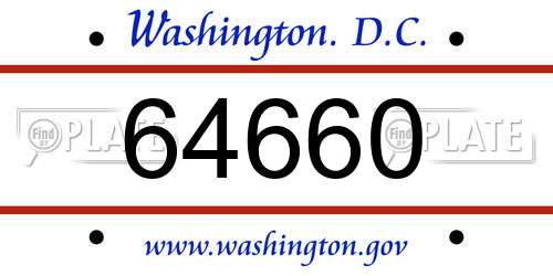64660 District Of Columbia License Plate