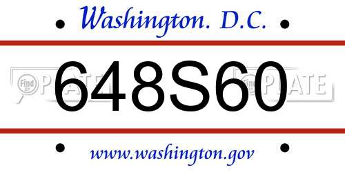 648S60 District Of Columbia License Plate
