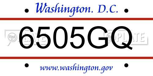 6505GQ District Of Columbia License Plate