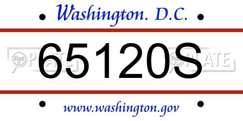 65120S District Of Columbia License Plate