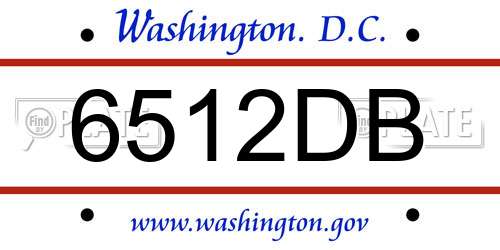6512DB District Of Columbia License Plate