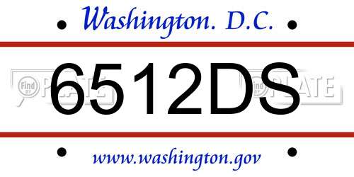 6512DS District Of Columbia License Plate