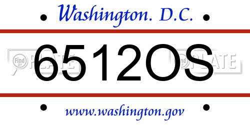 6512OS District Of Columbia License Plate