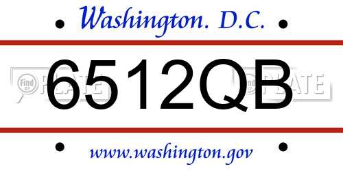 6512QB District Of Columbia License Plate