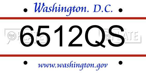 6512QS District Of Columbia License Plate