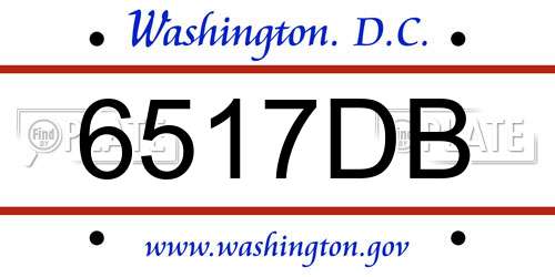 6517DB District Of Columbia License Plate