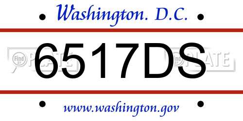 6517DS District Of Columbia License Plate