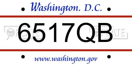 6517QB District Of Columbia License Plate