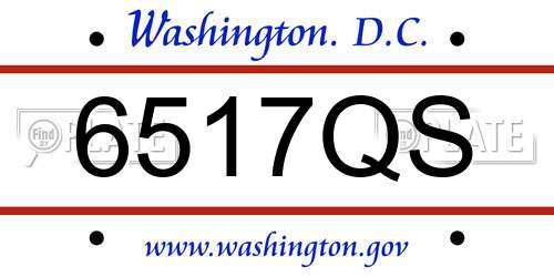6517QS District Of Columbia License Plate