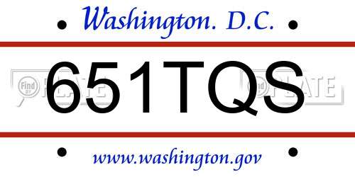 651TQS District Of Columbia License Plate
