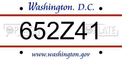 652Z41 District Of Columbia License Plate
