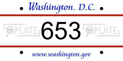 653 District Of Columbia License Plate