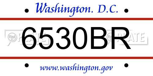 6530BR District Of Columbia License Plate