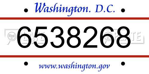 6538268 District Of Columbia License Plate