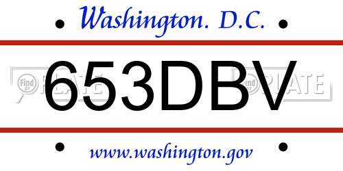 653DBV District Of Columbia License Plate
