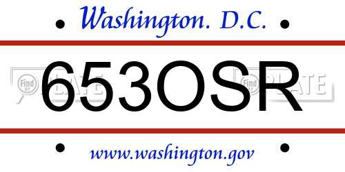 653OSR District Of Columbia License Plate