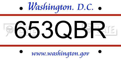 653QBR District Of Columbia License Plate