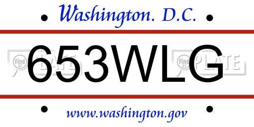653WLG District Of Columbia License Plate