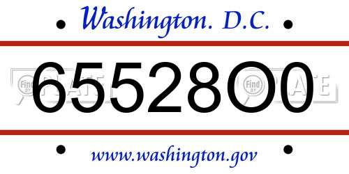 65528O0 District Of Columbia License Plate