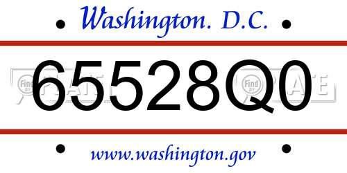 65528Q0 District Of Columbia License Plate
